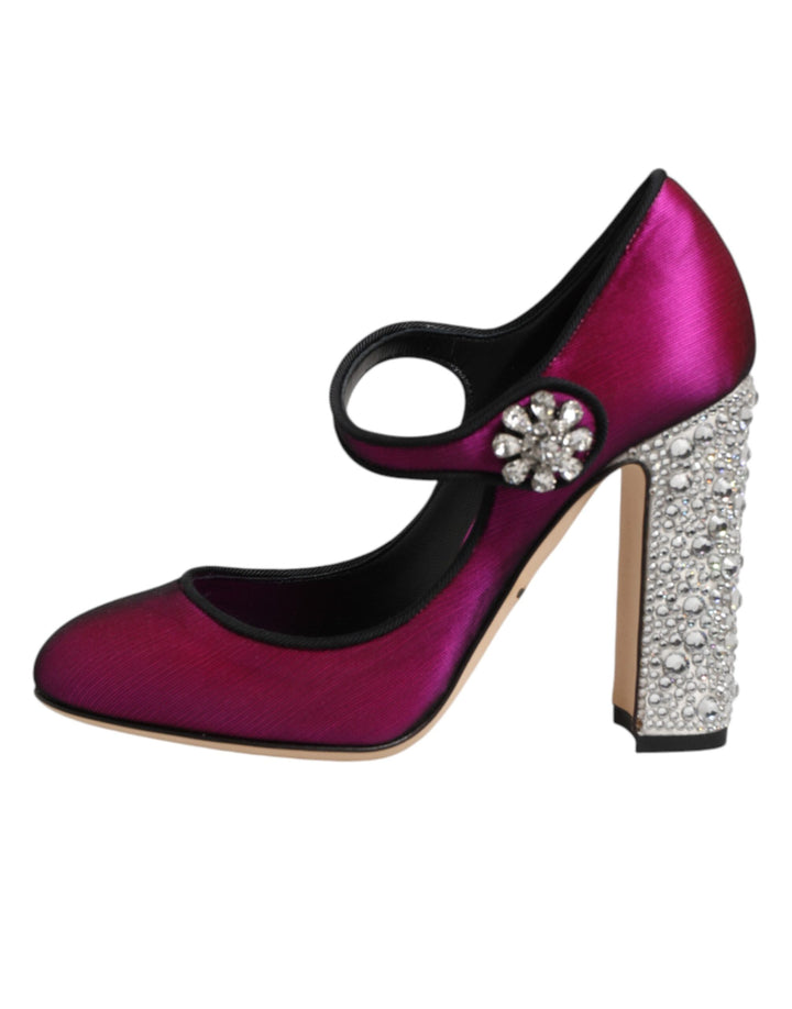 Chaussures à talons hauts compensés Dolce & Gabbana roses ornées de pierreries