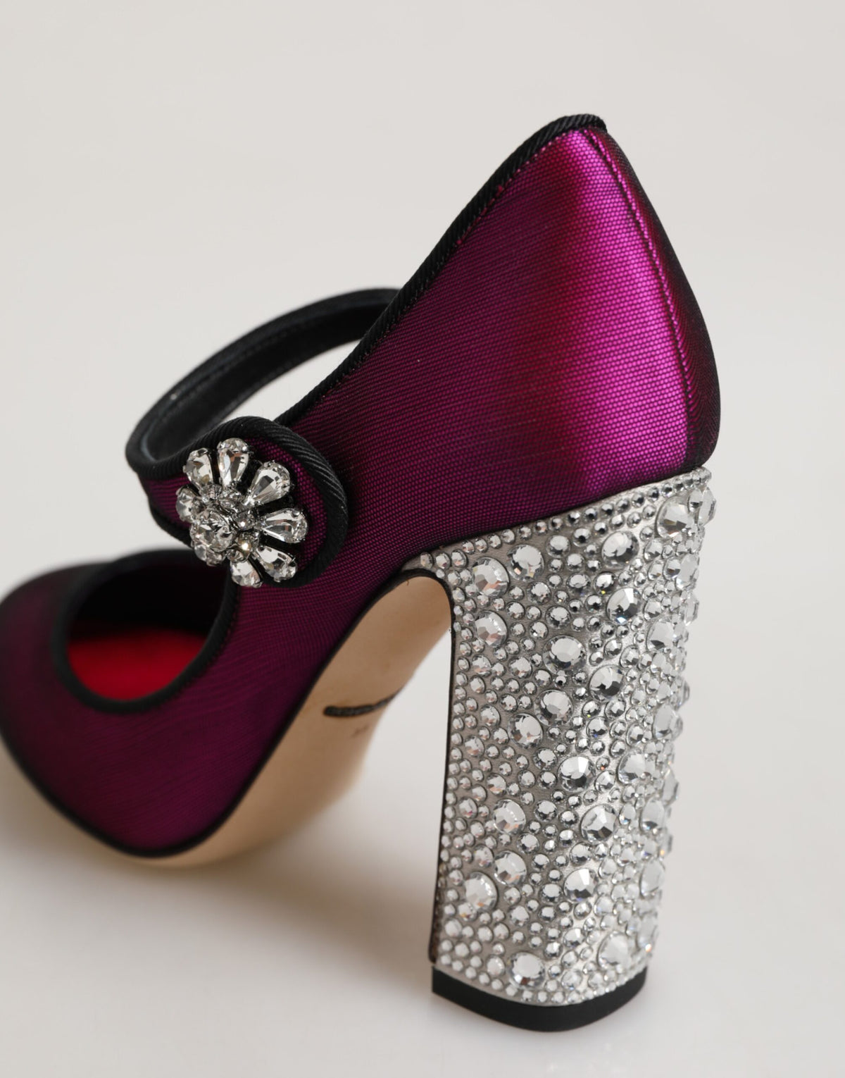 Chaussures à talons hauts compensés Dolce & Gabbana roses ornées de pierreries