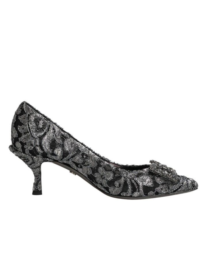 Chaussures à talons Dolce & Gabbana en dentelle argentée DG Amore