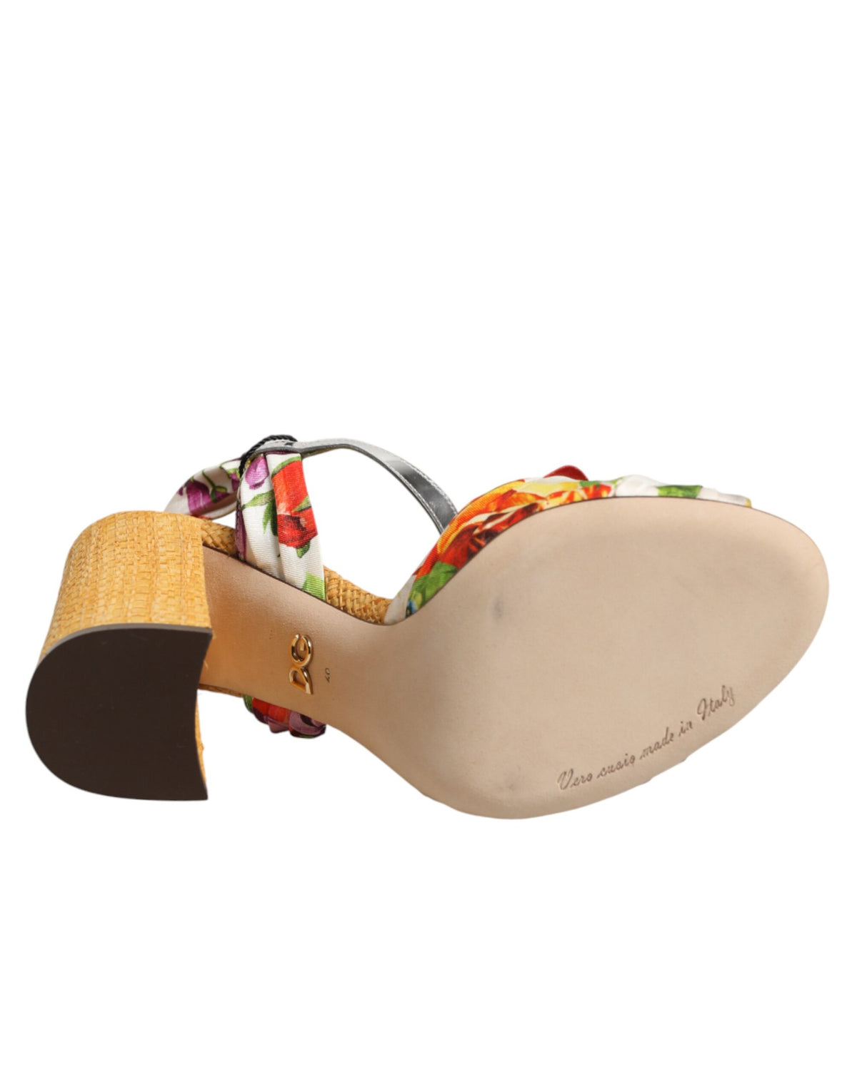 Zapatos Sandalias Dolce & Gabbana Florales Multicolor Adornados con Cristales
