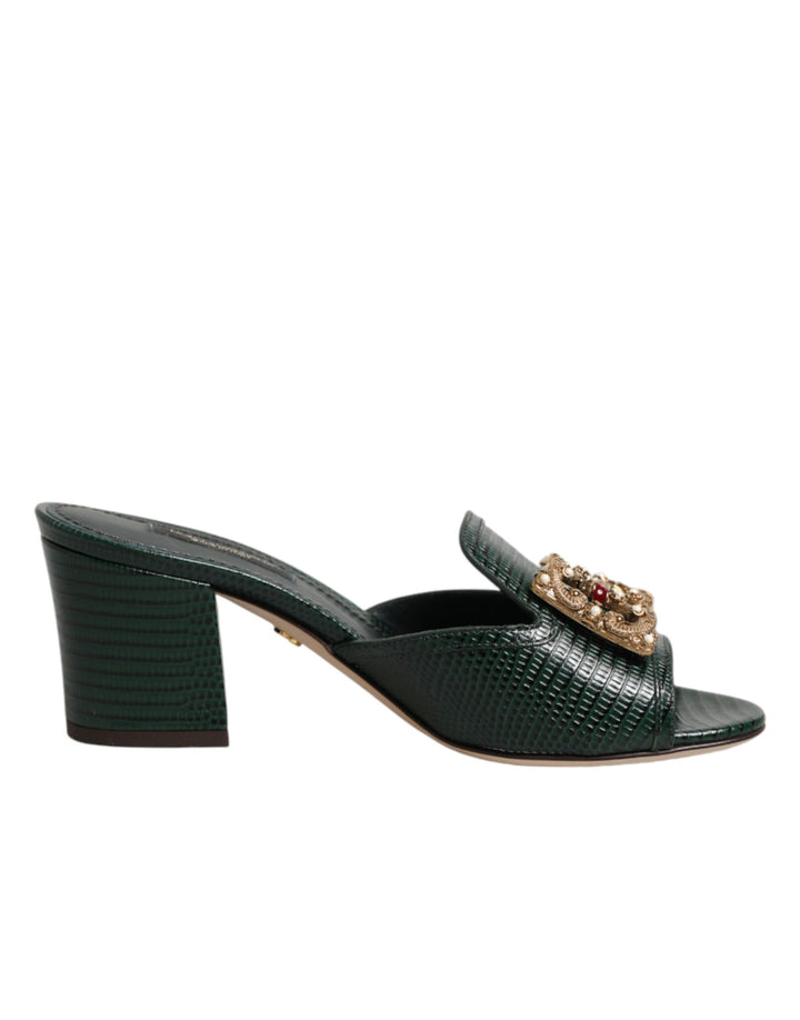 Dolce & Gabbana Sandalias de tacón DG Amore verdes