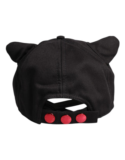 Gorra de béisbol Dolce & Gabbana de algodón negro con parche del logo y 6 paneles