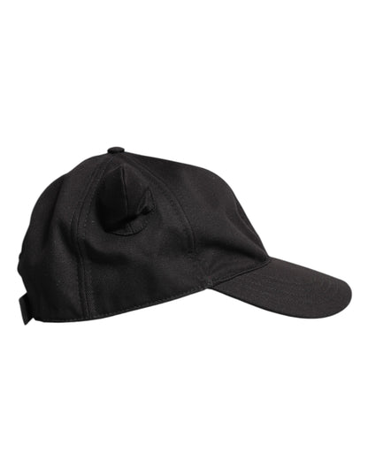 Gorra de béisbol Dolce & Gabbana de algodón negro con parche del logo y 6 paneles