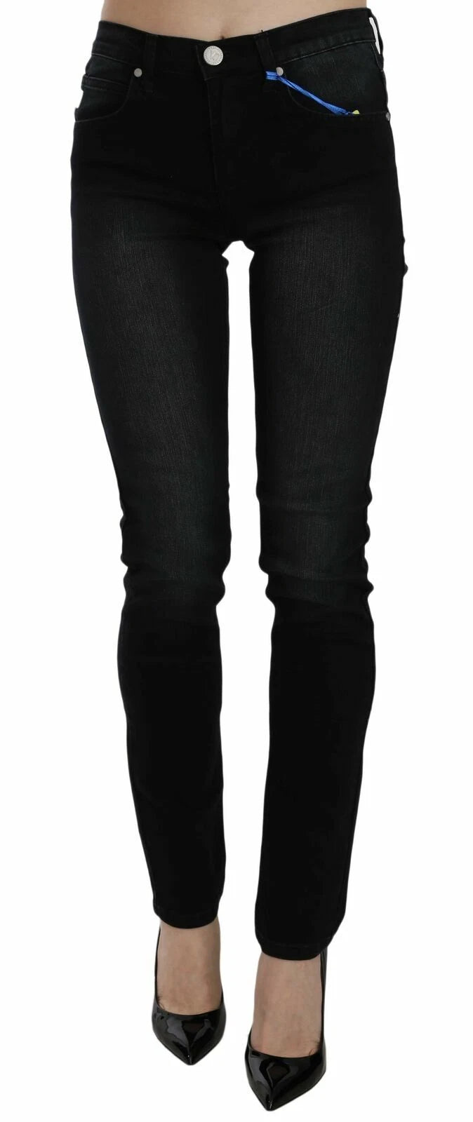 Pantalones Vaqueros Dora Slim Fit Negro Oscuro de Versace Jeans Couture