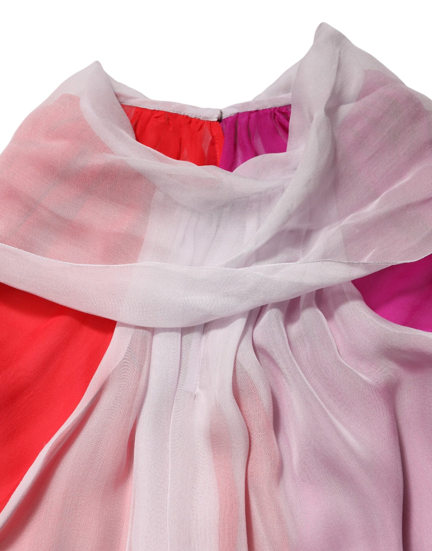 Top de blusa de seda multicolor de manga corta de Dolce & Gabbana