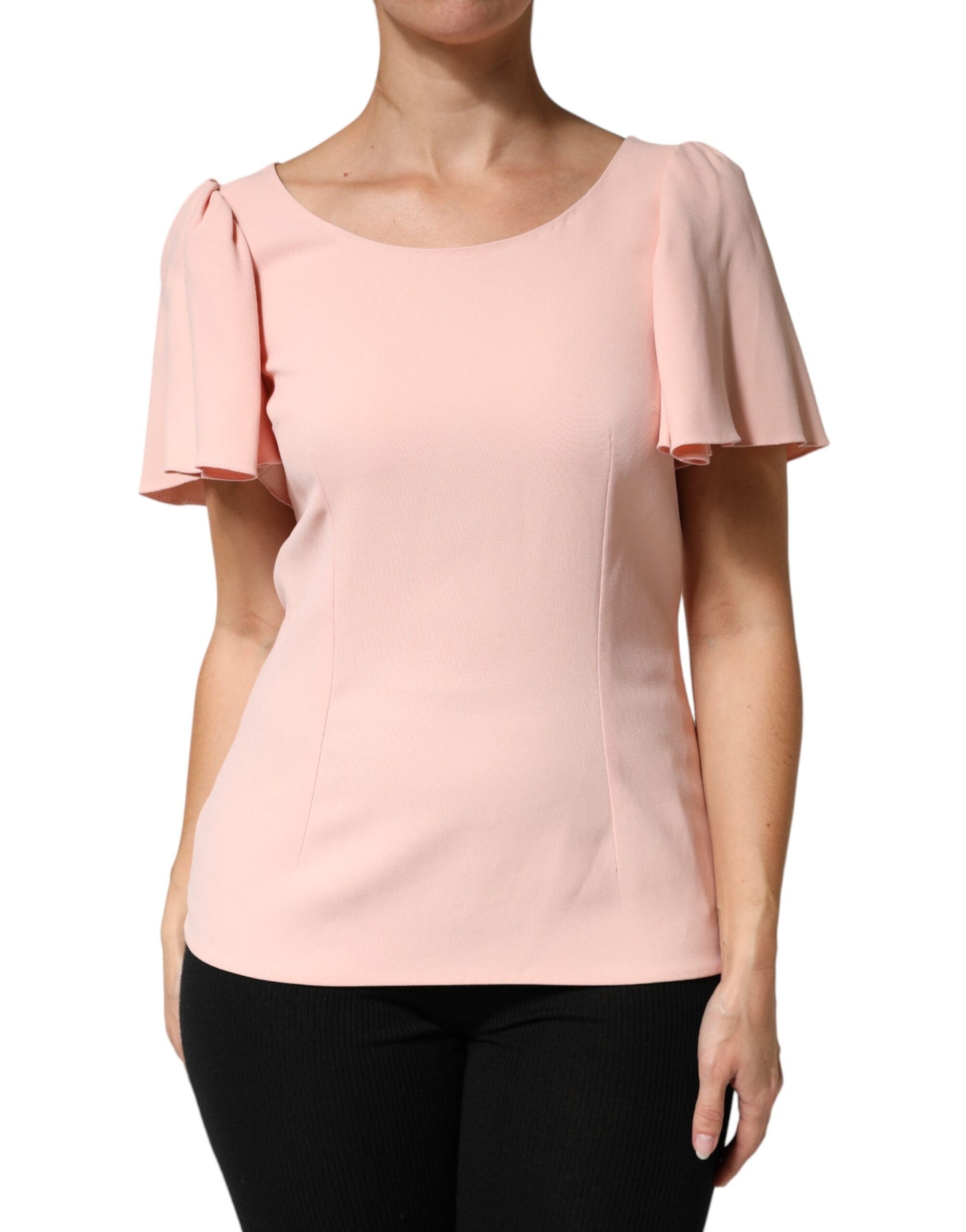 Blusa Dolce & Gabbana de manga corta rosa con cuello redondo