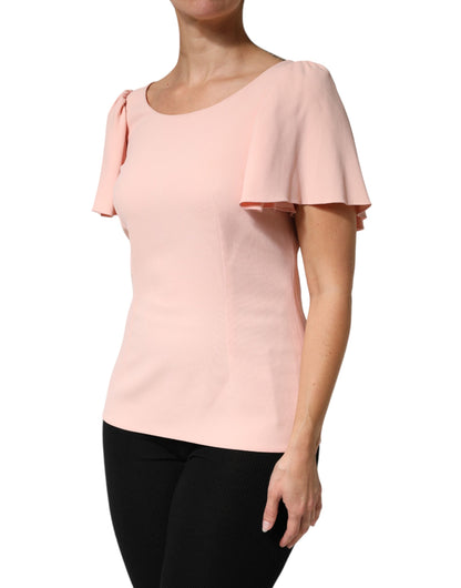 Blusa Dolce & Gabbana de manga corta rosa con cuello redondo