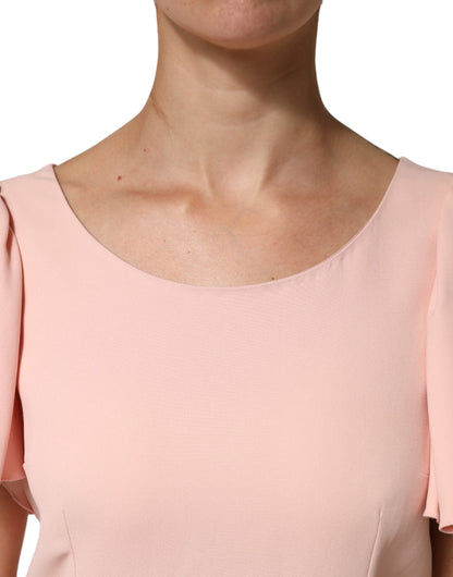 Blusa Dolce & Gabbana de manga corta rosa con cuello redondo