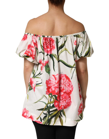 Blusa Dolce & Gabbana Multicolor Floral con Hombros Descubiertos