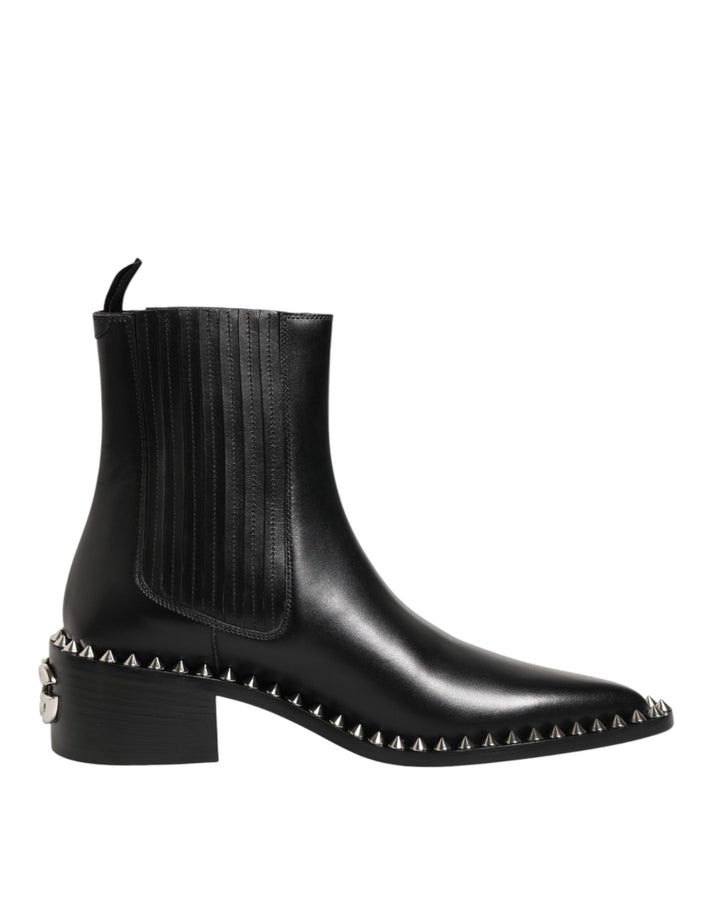 Chaussures Bottines Courtes Cheville Chelsea cloutées noires Dolce & Gabbana