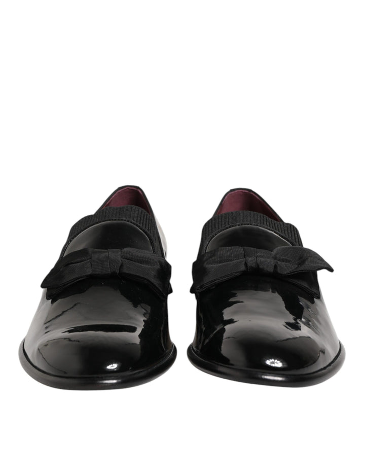 Dolce & Gabbana Black Leather Slip On Dress Men Loafers Shoes