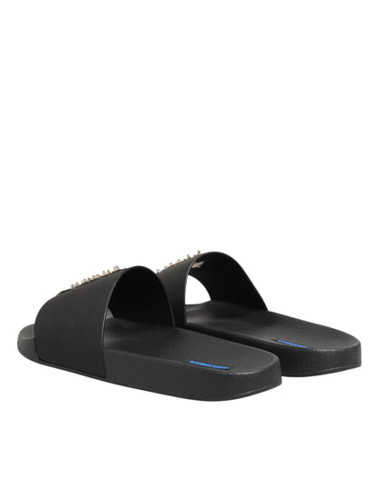 Dolce & Gabbana Sandalias de Piel Negras Zapatos de Playa