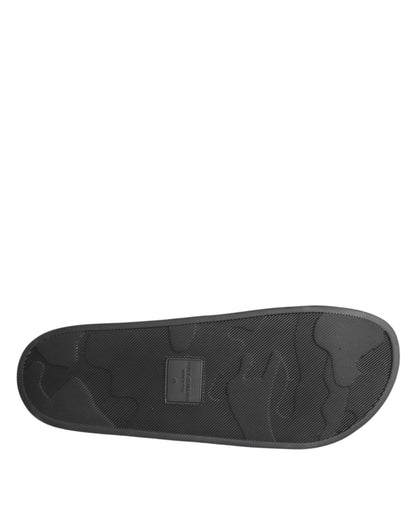 Dolce & Gabbana Sandalias de Piel Negras Zapatos de Playa