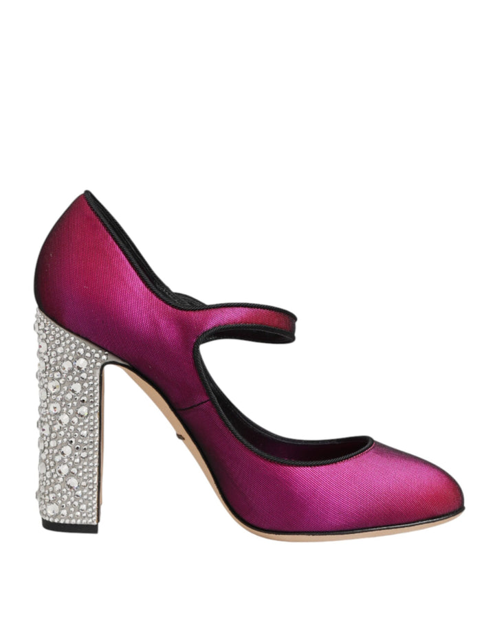 Chaussures à talons Dolce & Gabbana Mary Janes roses à strass