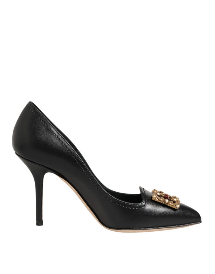 Dolce & Gabbana Escarpins Noirs en Cuir DG Amore