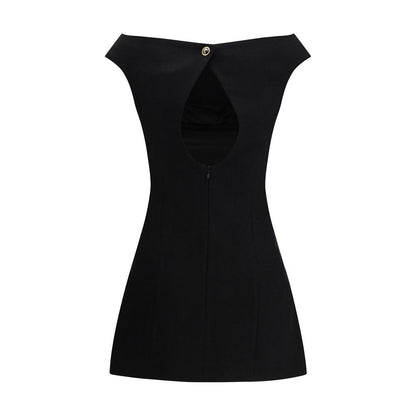 Marine Serre Black Wool Casual Dress