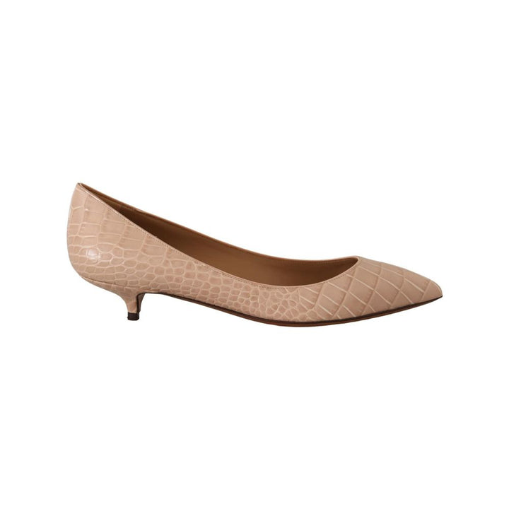 Escarpins compensés Dolce & Gabbana en cuir beige