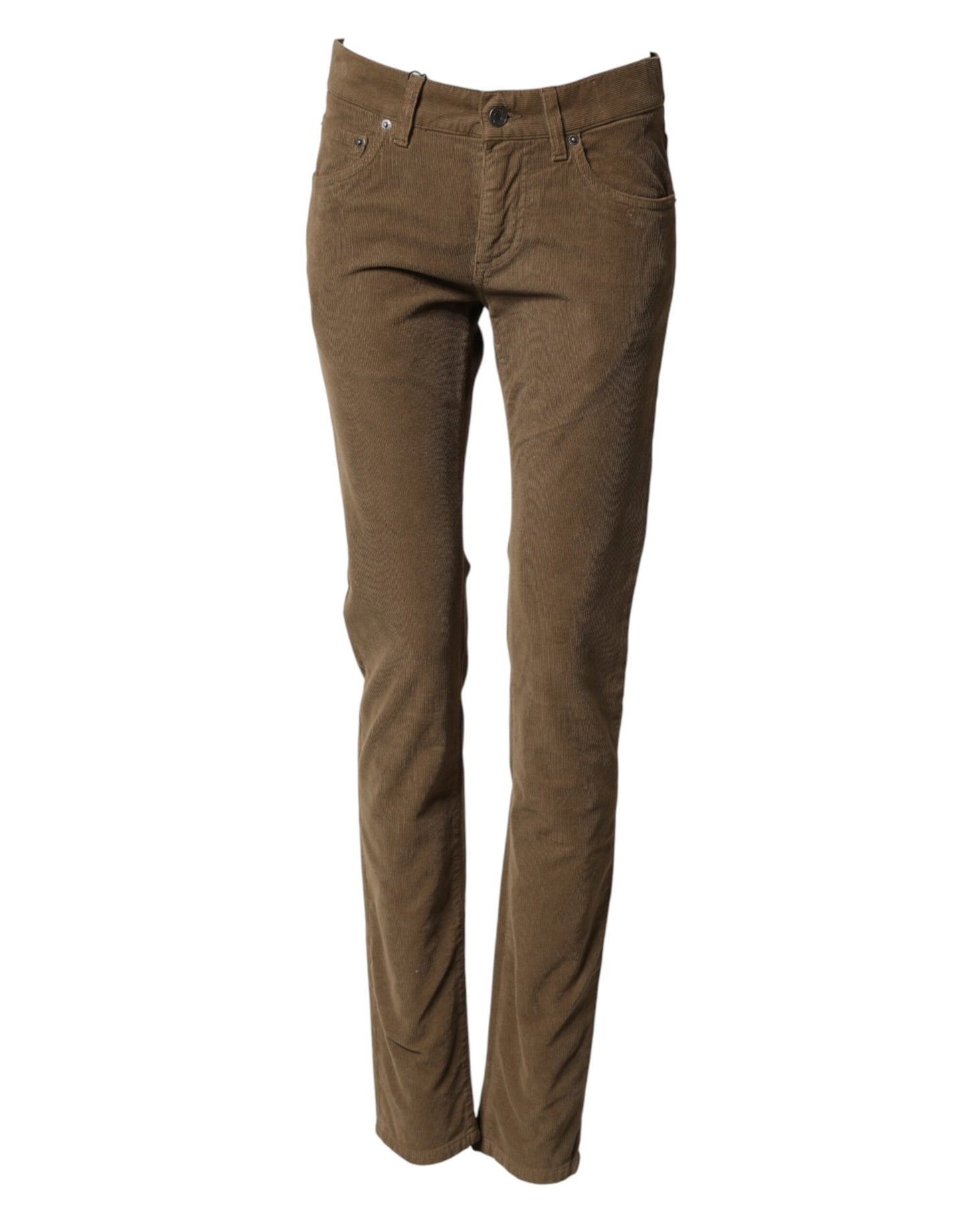 Dolce & Gabbana Vaqueros de Algodón Elástico Marrón Skinny para Hombre