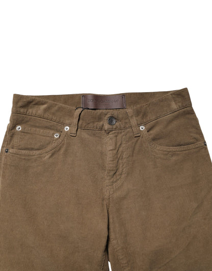 Dolce & Gabbana Vaqueros de Algodón Elástico Marrón Skinny para Hombre