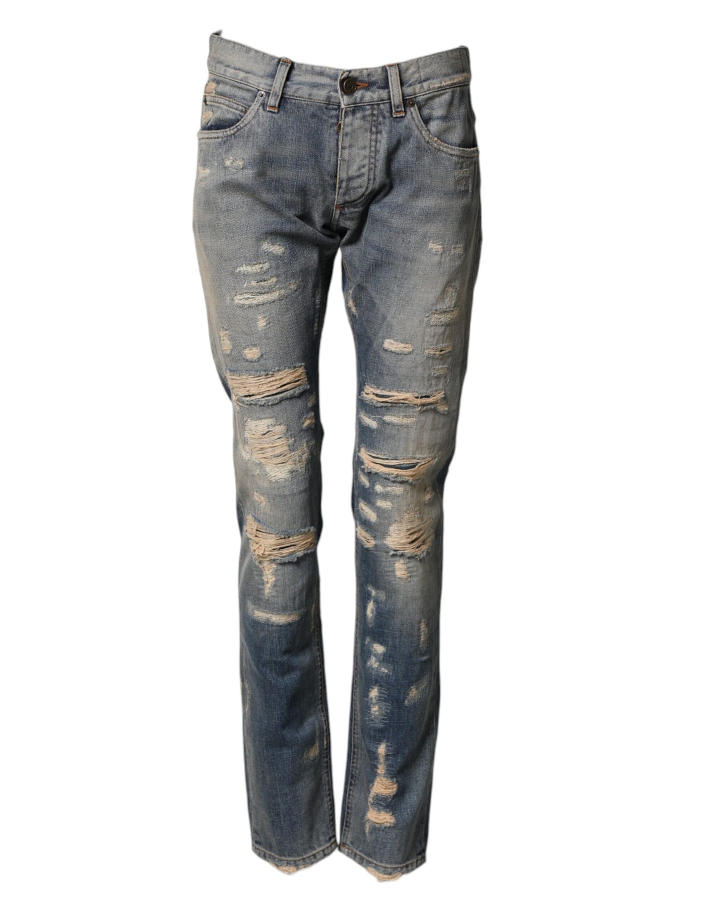 Pantalón vaquero ajustado Dolce & Gabbana azul desgastado para hombre