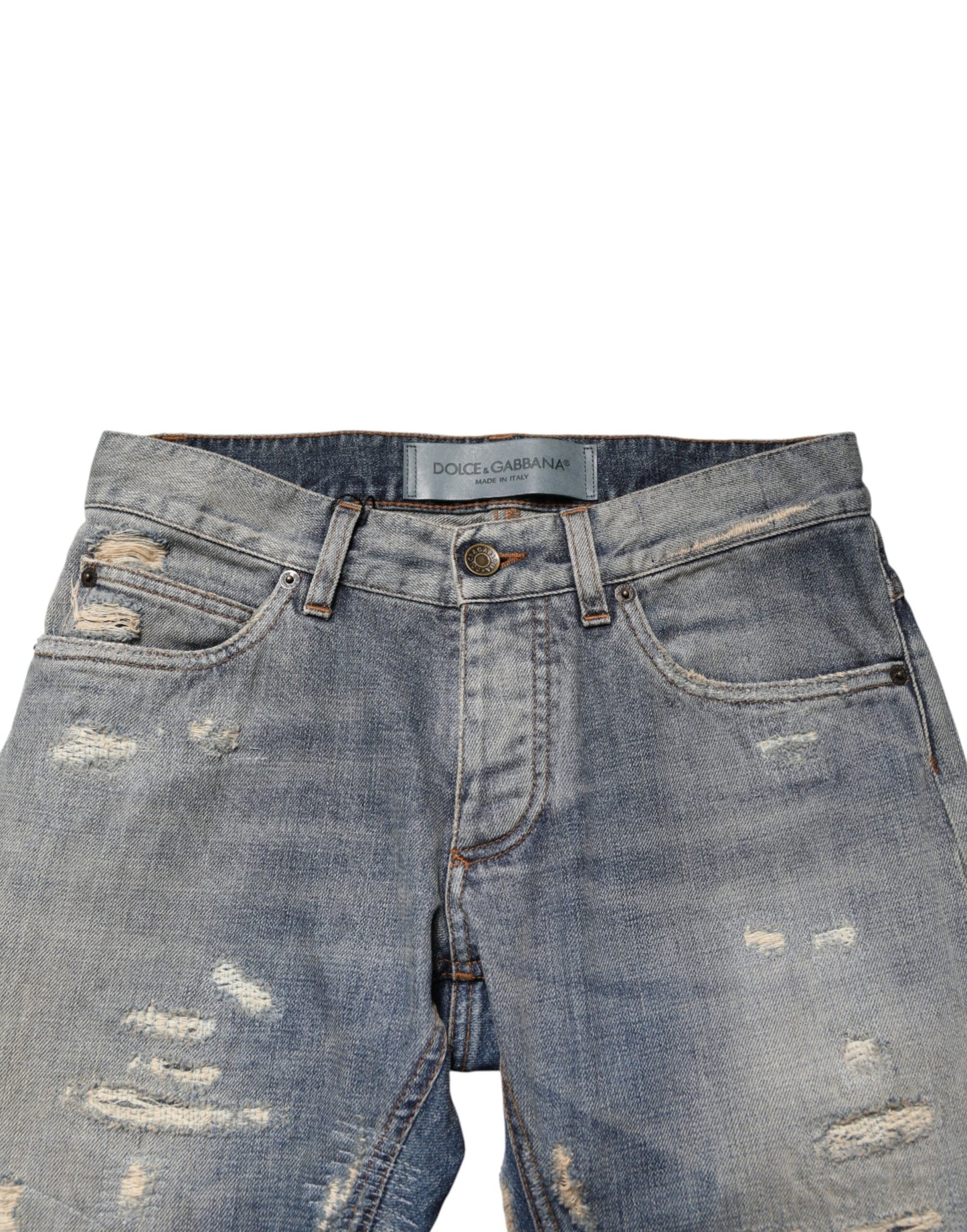 Pantalón vaquero ajustado Dolce & Gabbana azul desgastado para hombre