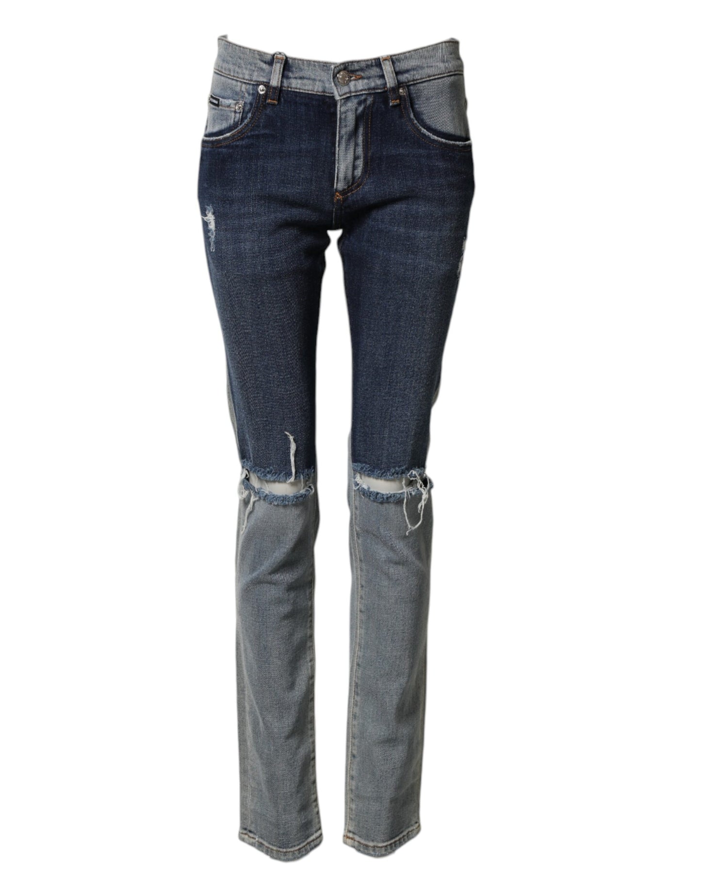 Dolce & Gabbana Vaqueros de Algodón Bicolor Azules Ajustados para Hombre