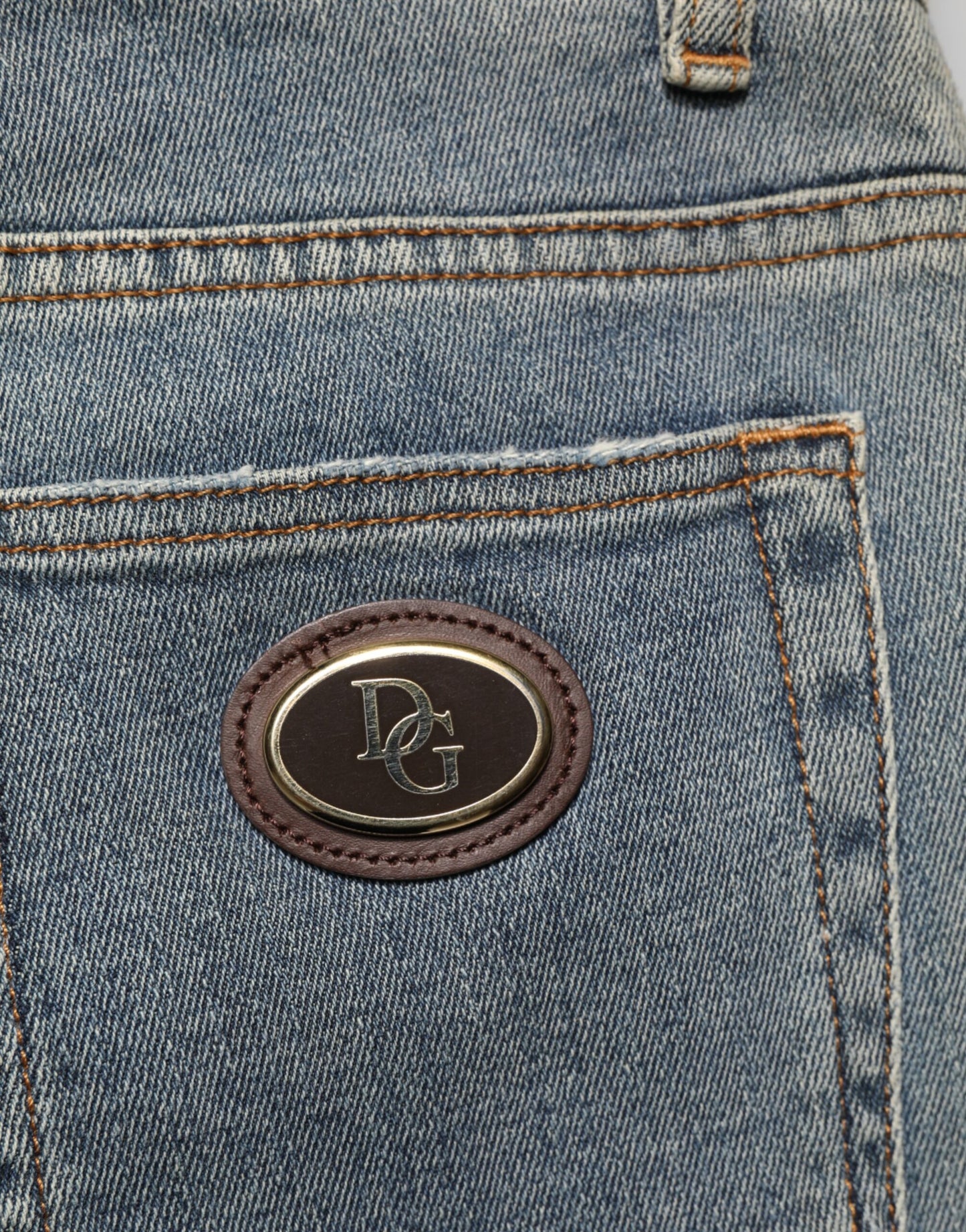 Dolce & Gabbana Vaqueros de Algodón Bicolor Azules Ajustados para Hombre