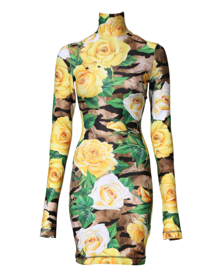 Minivestido recto con estampado floral multicolor de Dolce & Gabbana