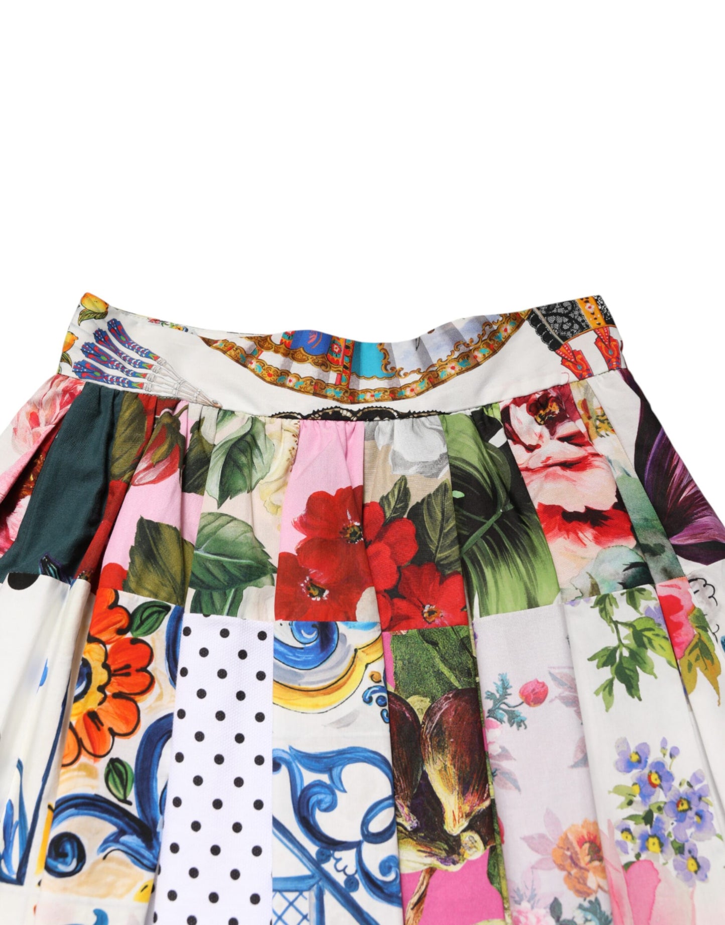 Falda midi de tiro alto en patchwork multicolor de Dolce & Gabbana