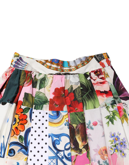 Falda midi de tiro alto en patchwork multicolor de Dolce & Gabbana