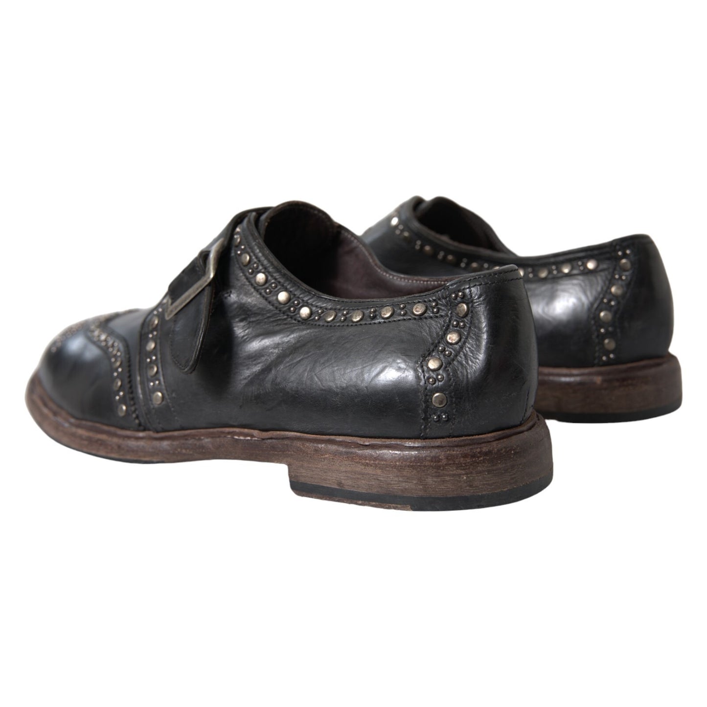 Chaussures habillées Dolce & Gabbana en cuir noir avec clous et boucles
