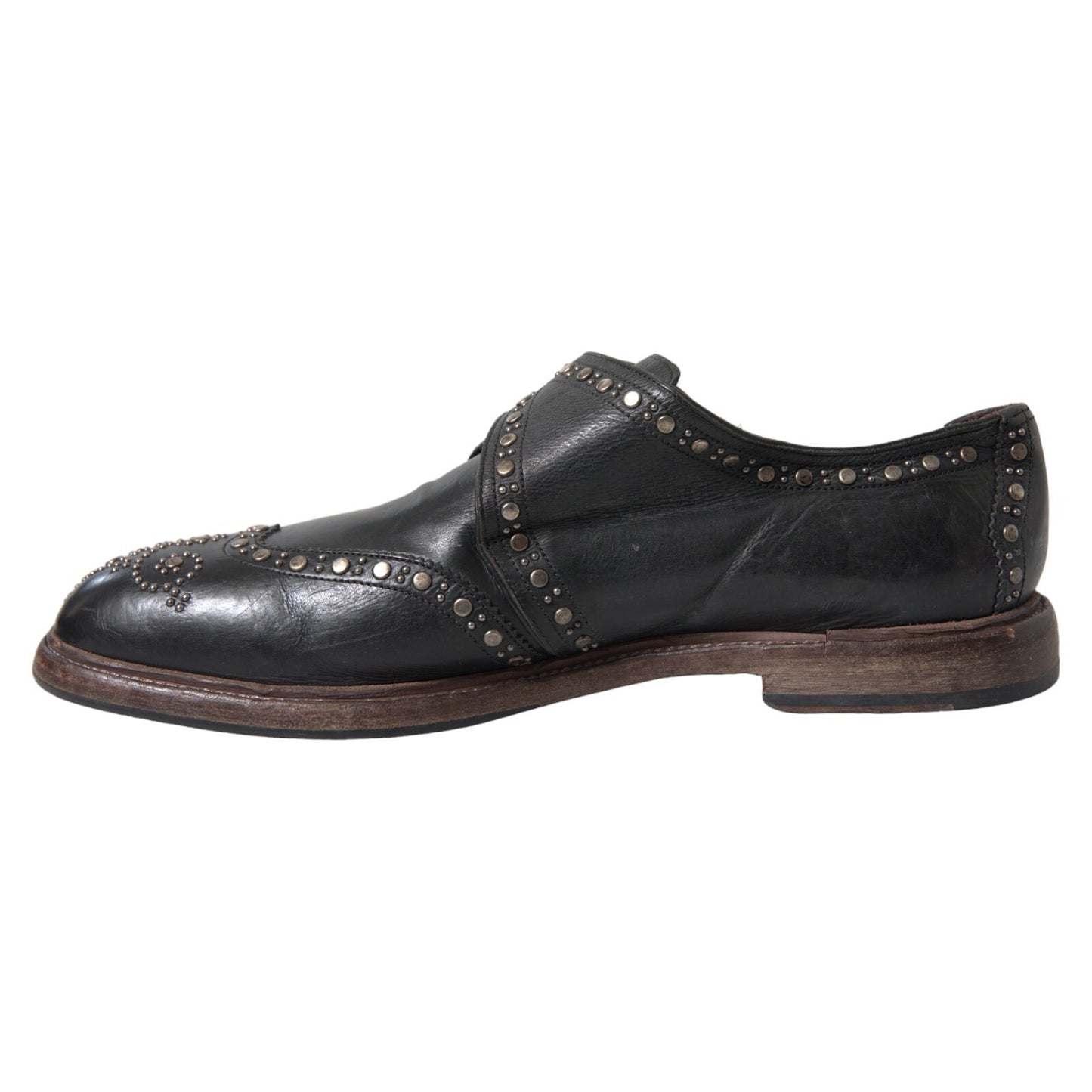 Chaussures habillées Dolce & Gabbana en cuir noir avec clous et boucles