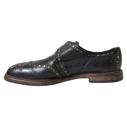 Chaussures habillées Dolce & Gabbana en cuir noir avec clous et boucles
