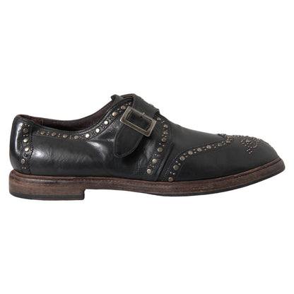 Chaussures habillées Dolce & Gabbana en cuir noir avec clous et boucles
