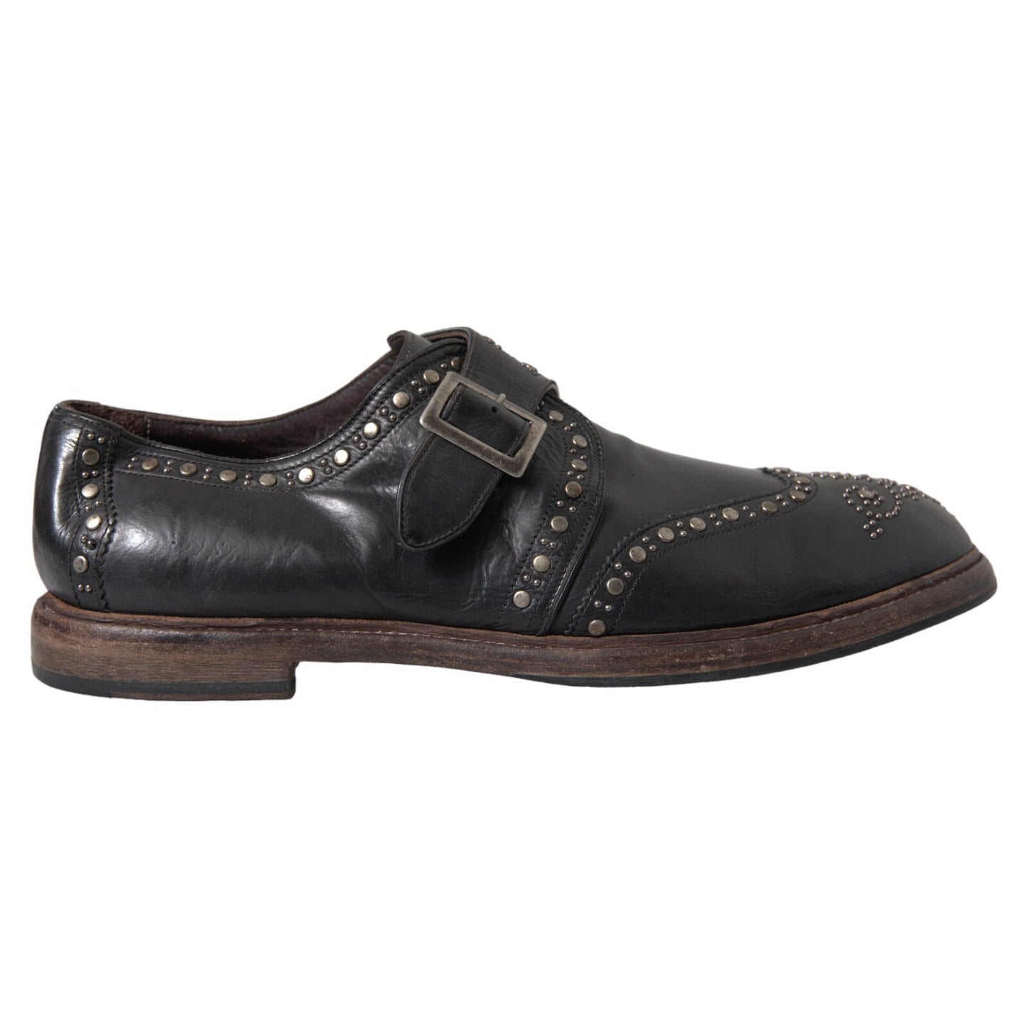Chaussures habillées Dolce & Gabbana en cuir noir avec clous et boucles