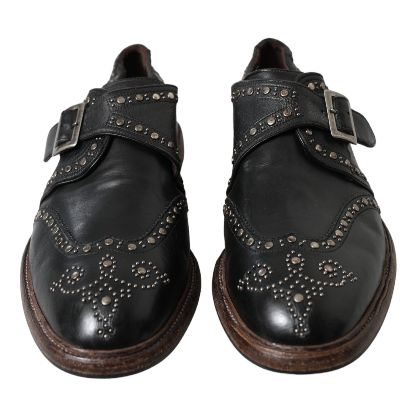 Chaussures habillées Dolce & Gabbana en cuir noir avec clous et boucles