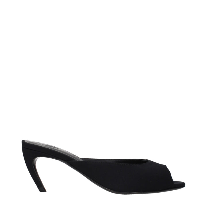 The Attico Black Fabric Flat Sandals