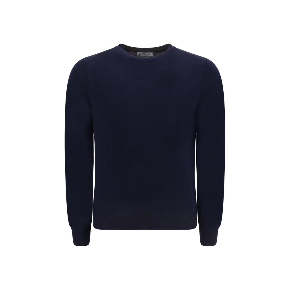 Sweat-shirt Brunello Cucinelli Oves Aries en laine bleue