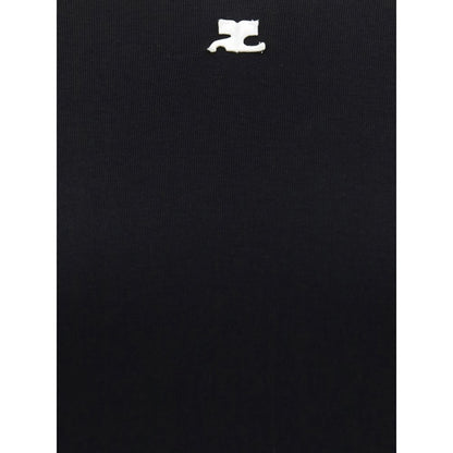 Courrèges Black Cotton T-Shirt