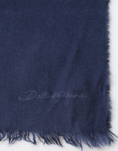 Fular de hombre Dolce & Gabbana azul de cachemir, bufanda chal