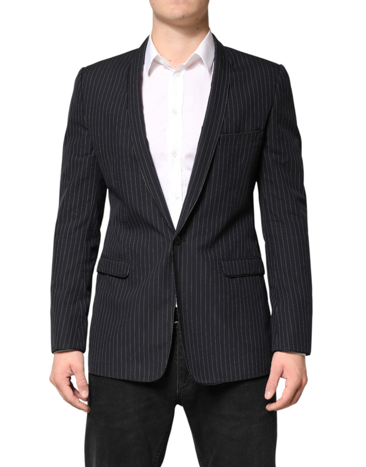 Veste de costume/blazer Dolce & Gabbana à rayures noires et un bouton