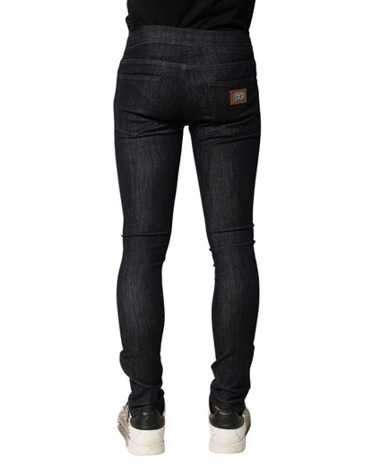 Dolce & Gabbana Vaqueros pitillo elásticos de algodón negro para hombre