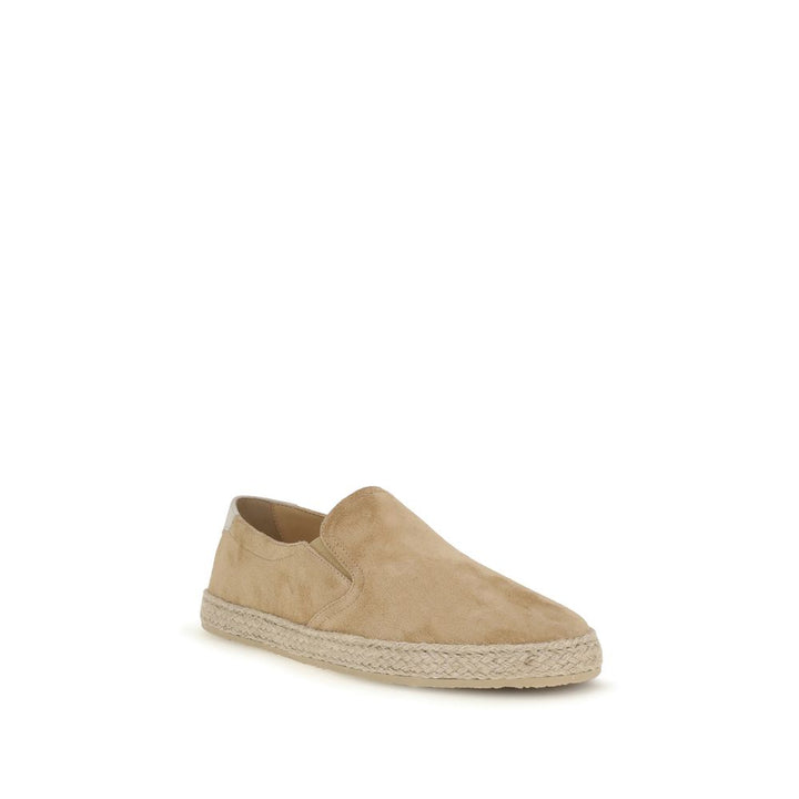 Espadrilles en cuir de veau beige Bos Taurus Brunello Cucinelli