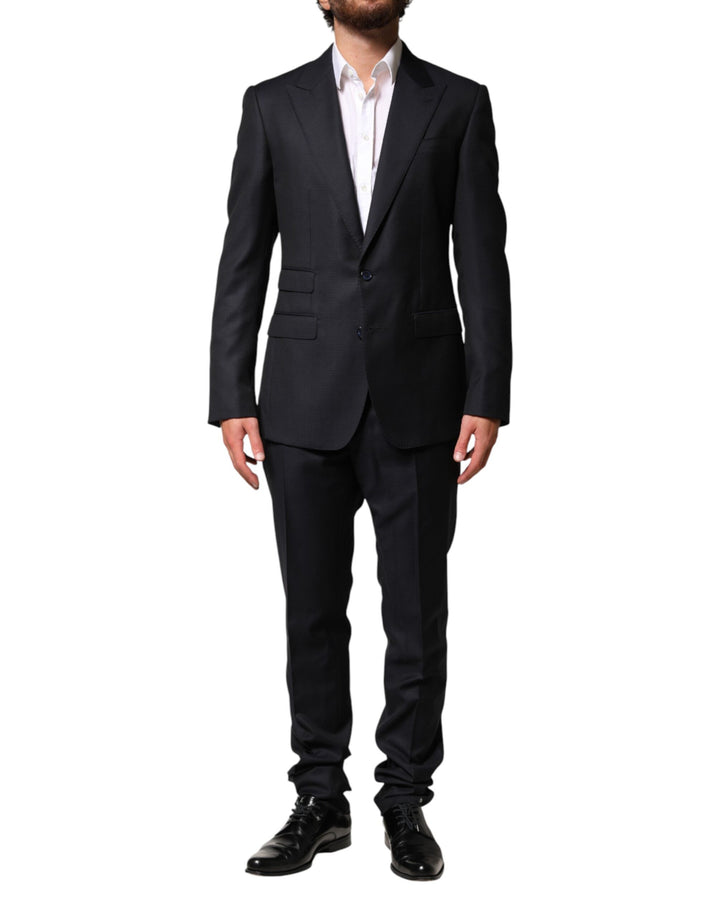 Costume homme 2 pièces Dolce & Gabbana en laine noire, coupe droite