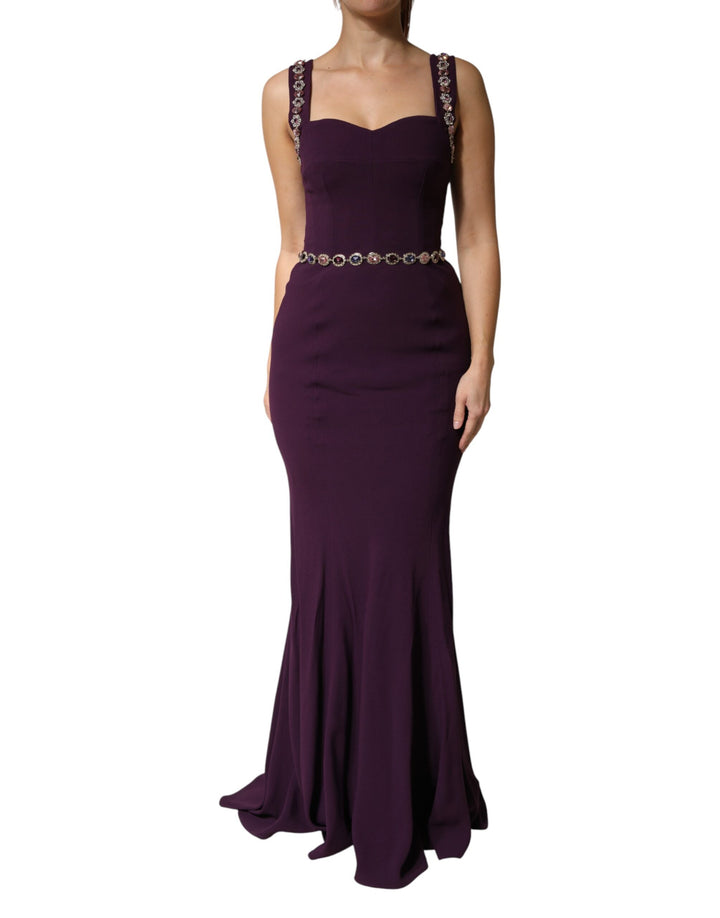 Vestido de noche sirena violeta adornado Dolce & Gabbana