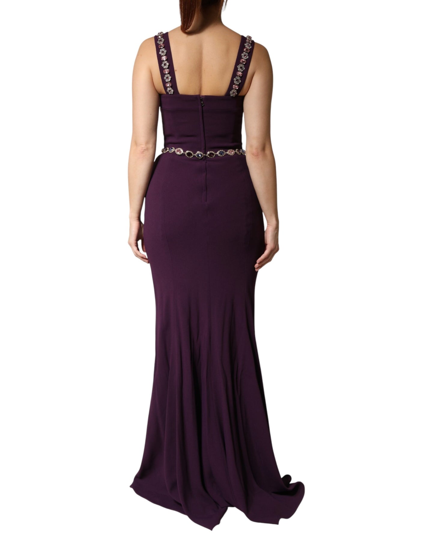 Vestido de noche sirena violeta adornado Dolce & Gabbana