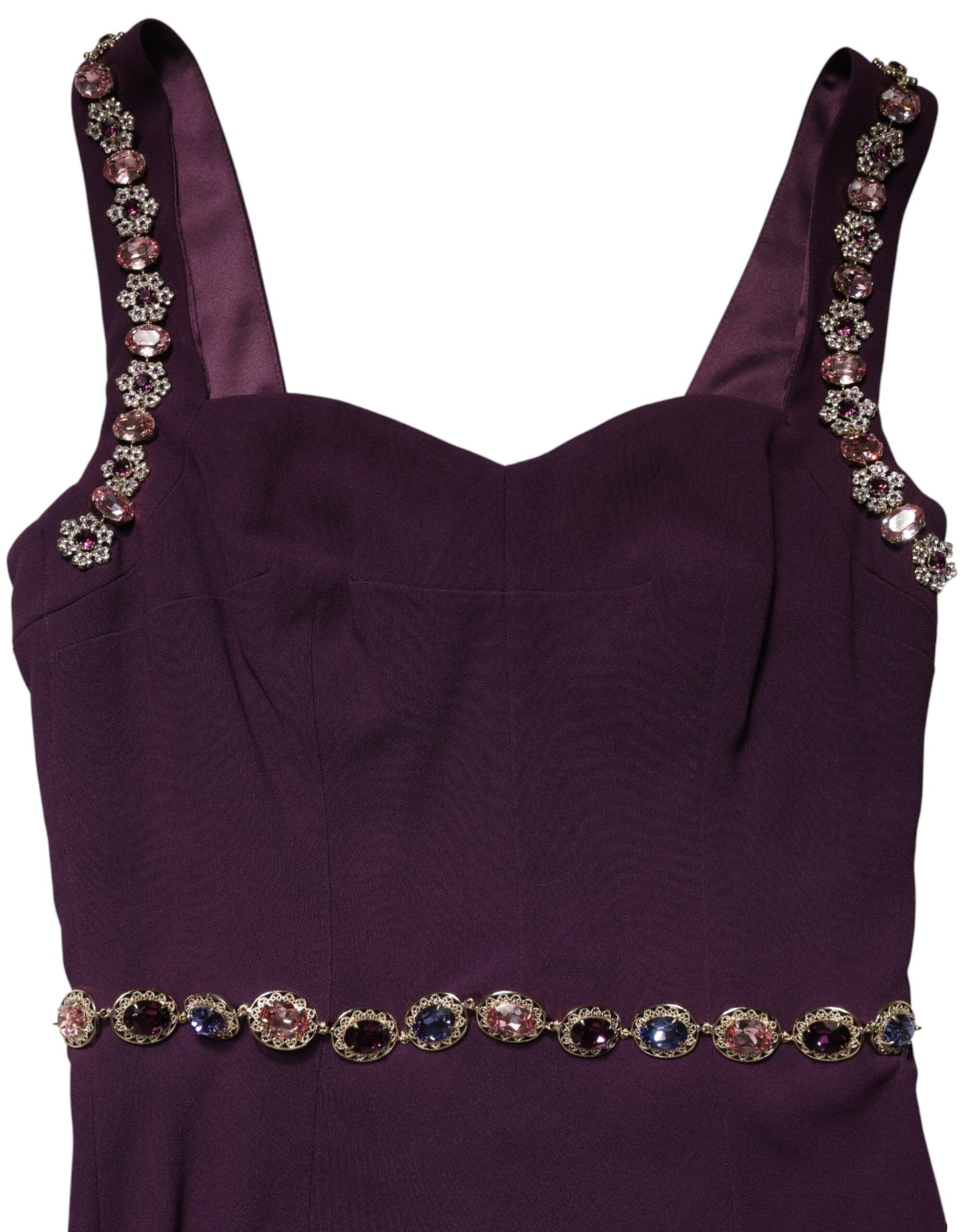 Vestido de noche sirena violeta adornado Dolce & Gabbana