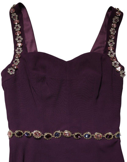 Vestido de noche sirena violeta adornado Dolce & Gabbana