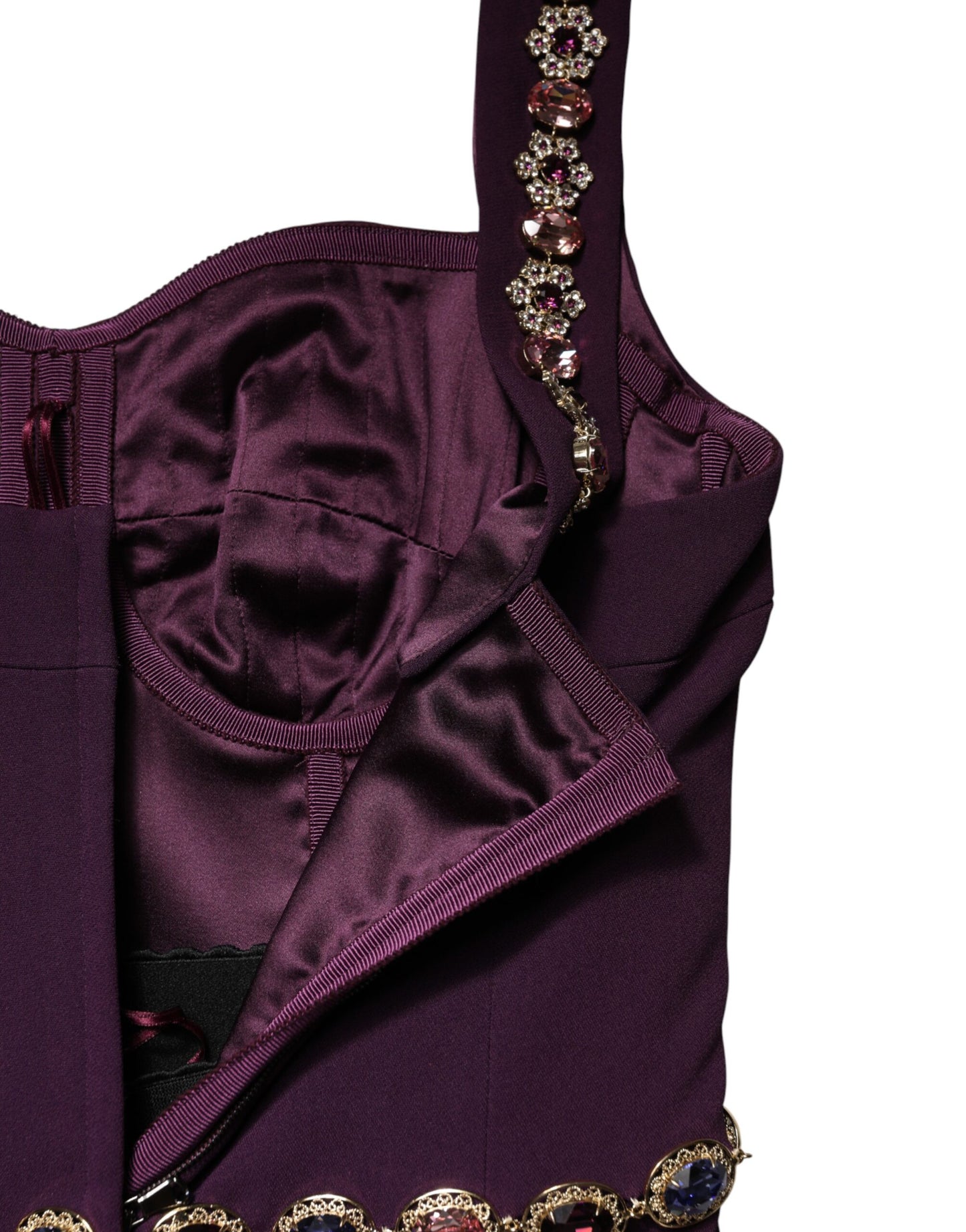 Vestido de noche sirena violeta adornado Dolce & Gabbana