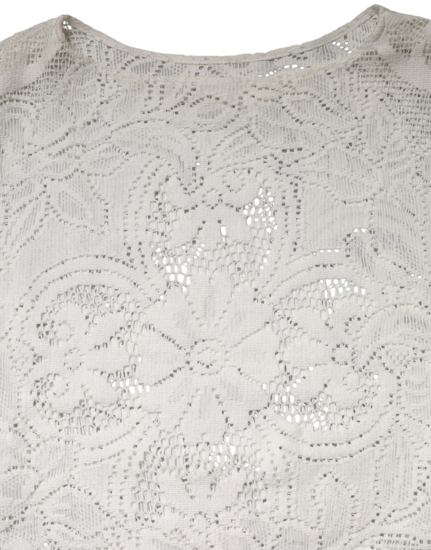 Top blusa de algodón con encaje y bordado blanco de Dolce & Gabbana